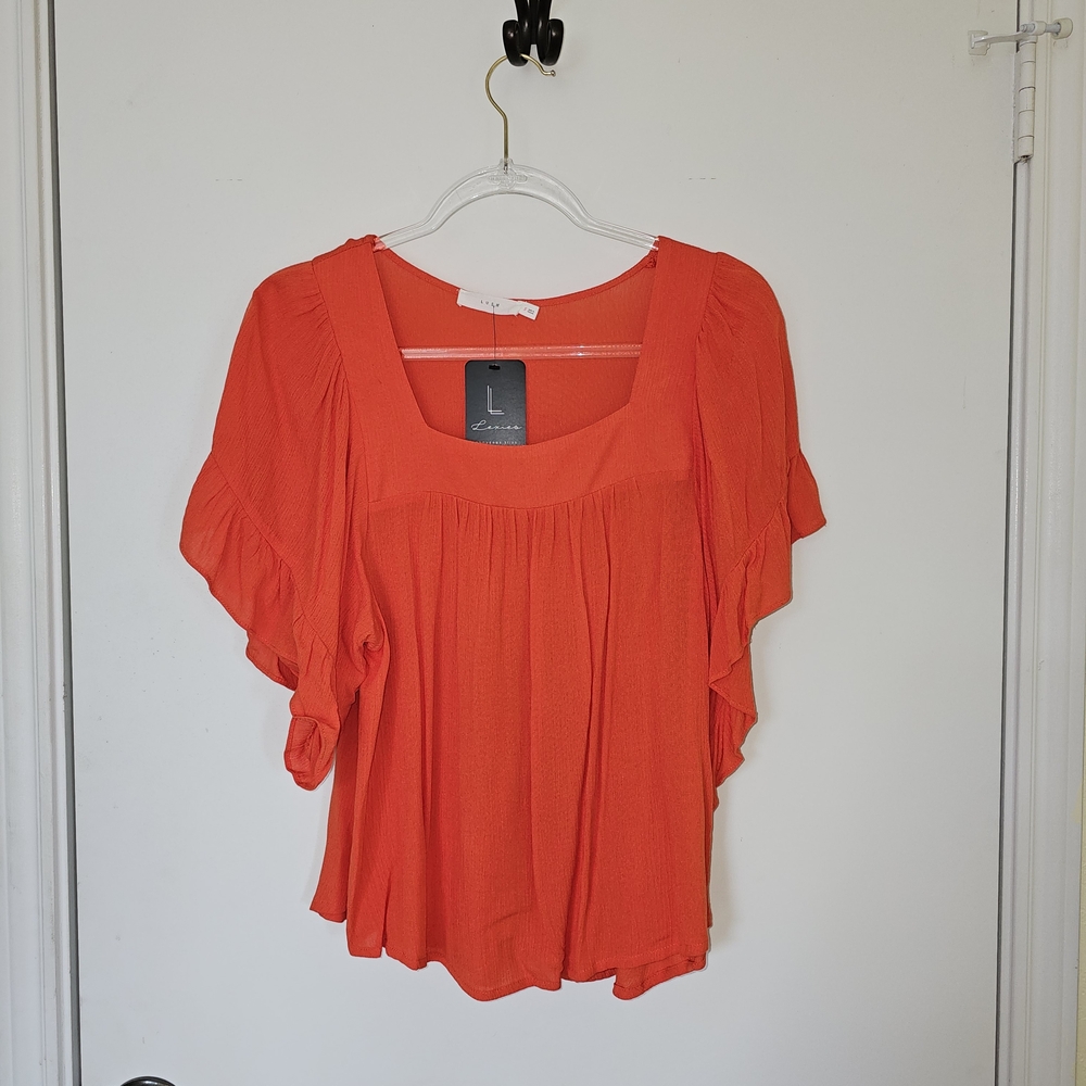 Aritzia Vibrant Orange Blouse